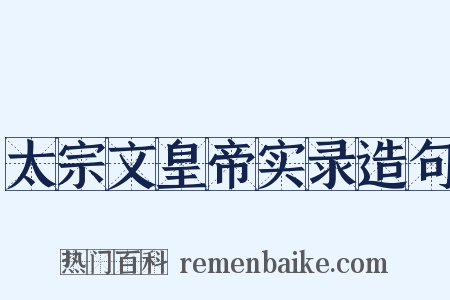 太宗文皇帝实录造句是什么意思的图片